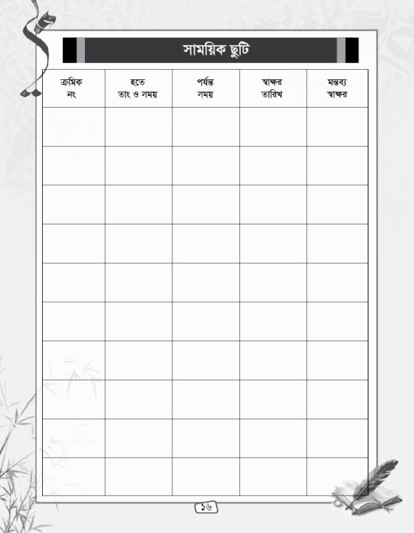 মাদরাসা তথ্য বই ডিজাইন